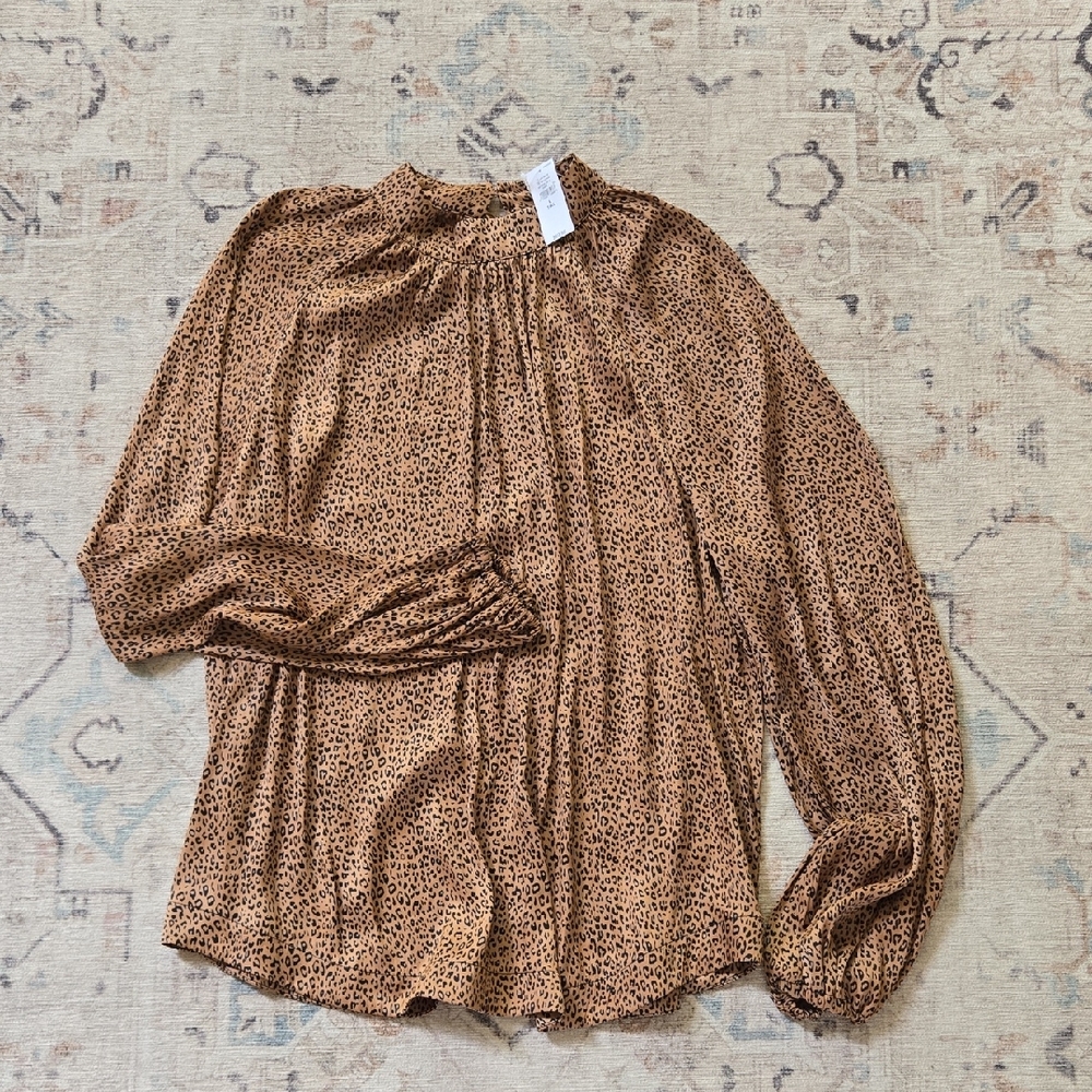 GAP Brown Animal Print Blouse